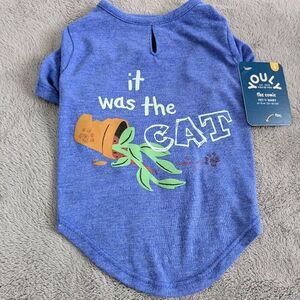 "It was the Cat" graphic dog tee NWT